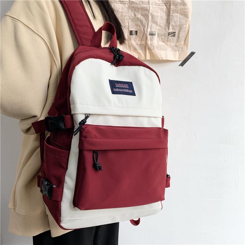 Mittlere Größe Bi Farbe Schnalle Rucksack