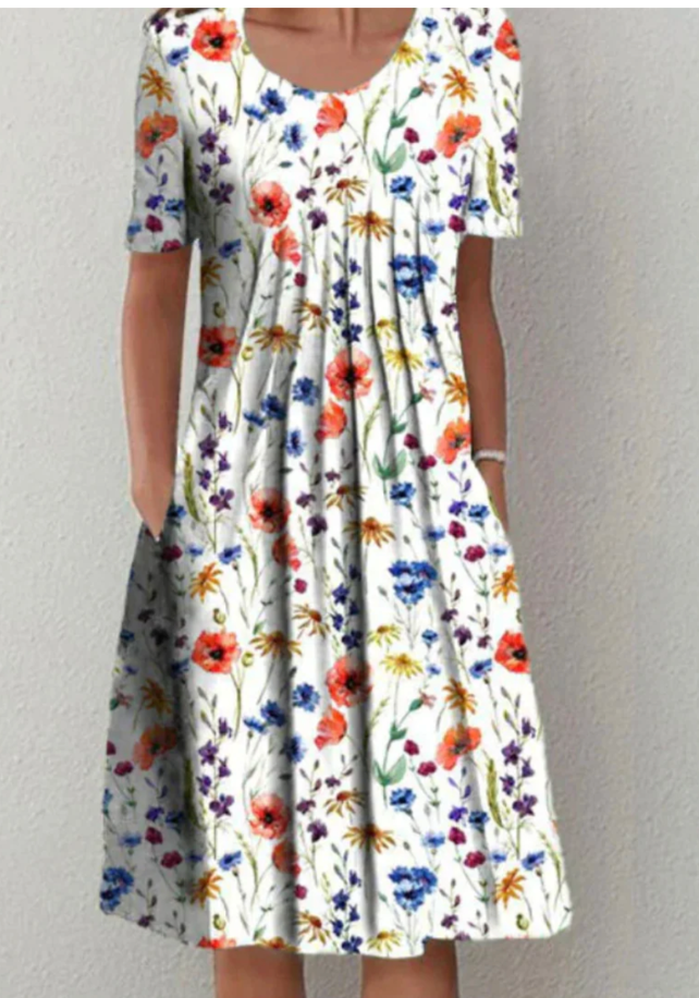 Damen Sommerkleid Mit Muster | Midi