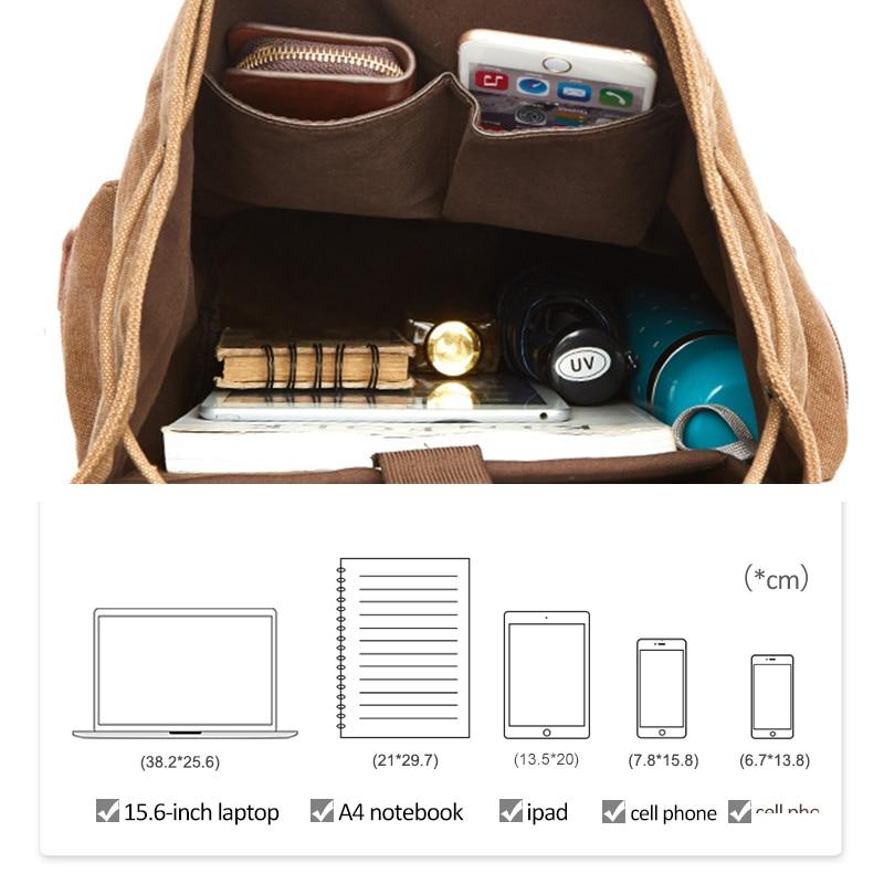 Großer Vintage-leinwand-rucksack