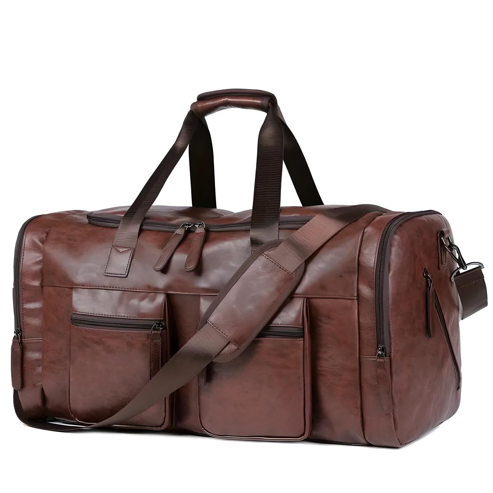 Klassische Herren Leder Duffle Bag