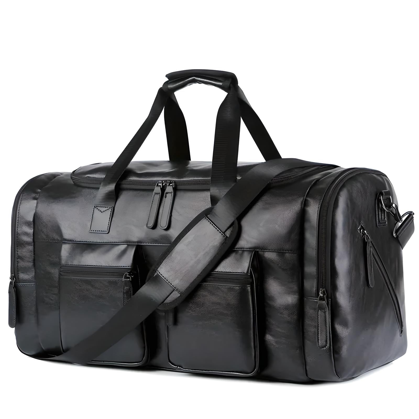 Klassische Herren Leder Duffle Bag