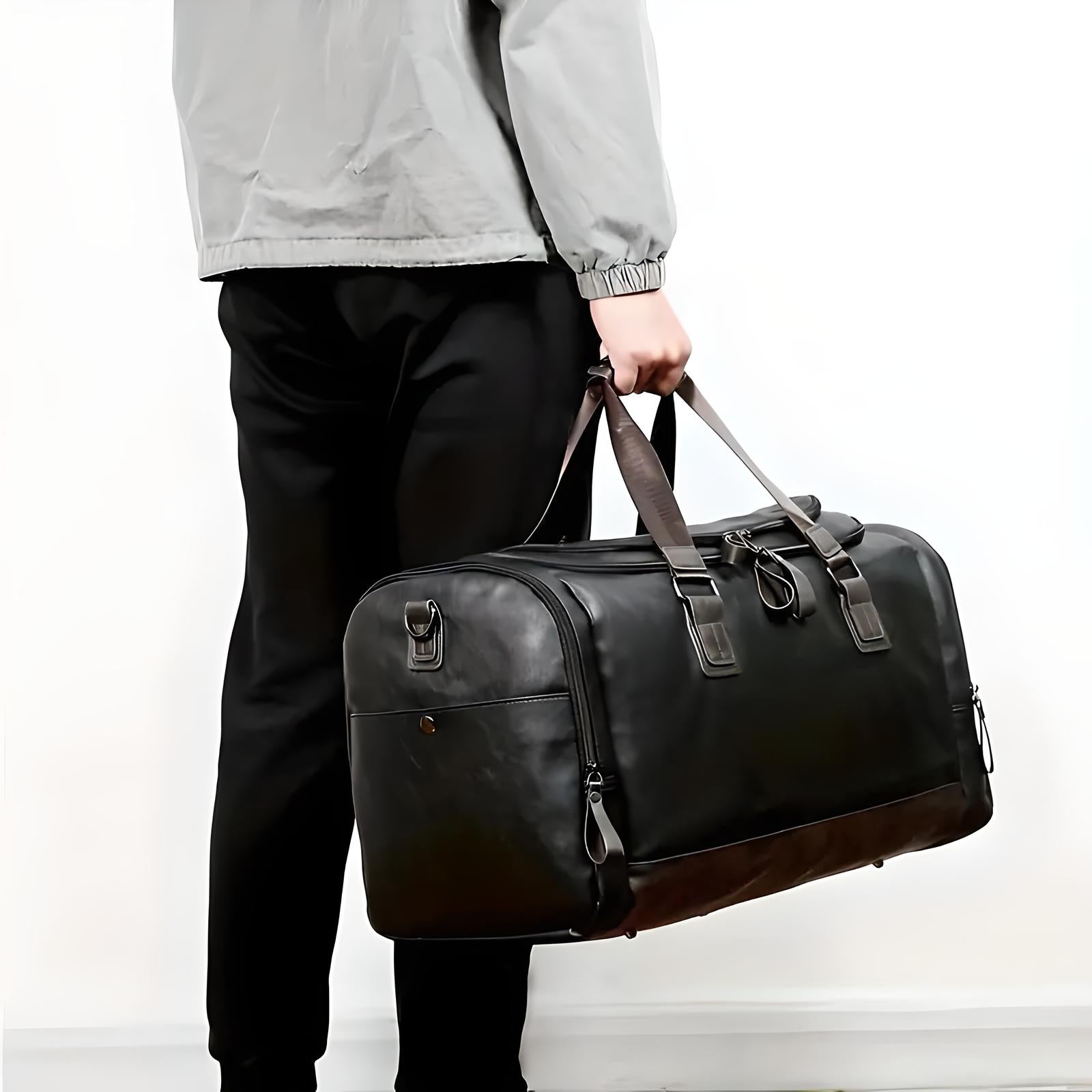 Klassische Herren Leder Duffle Bag