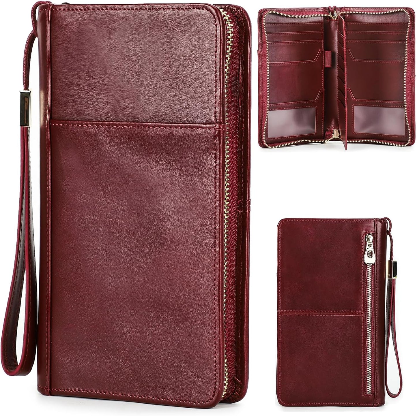 Grain Leder Reisepass Wallet