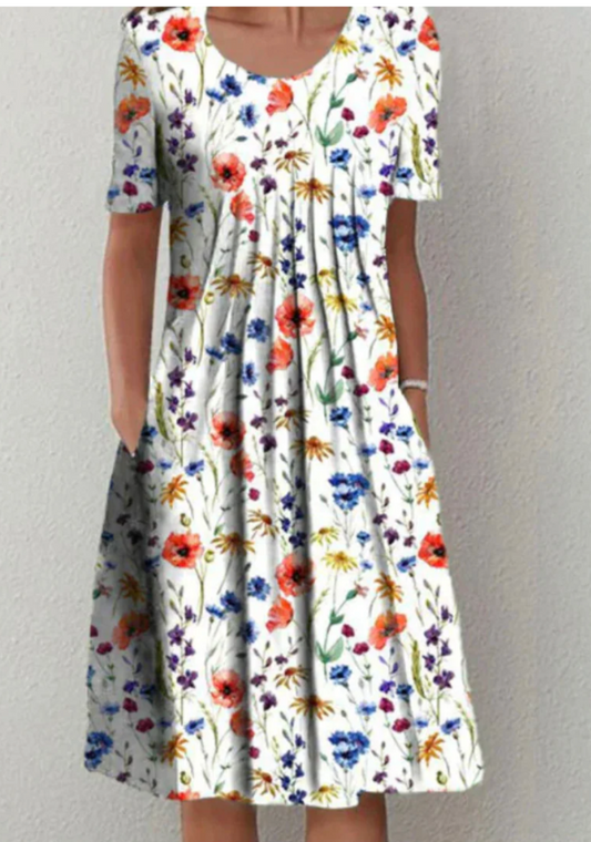 Damen Sommerkleid Mit Muster | Midi