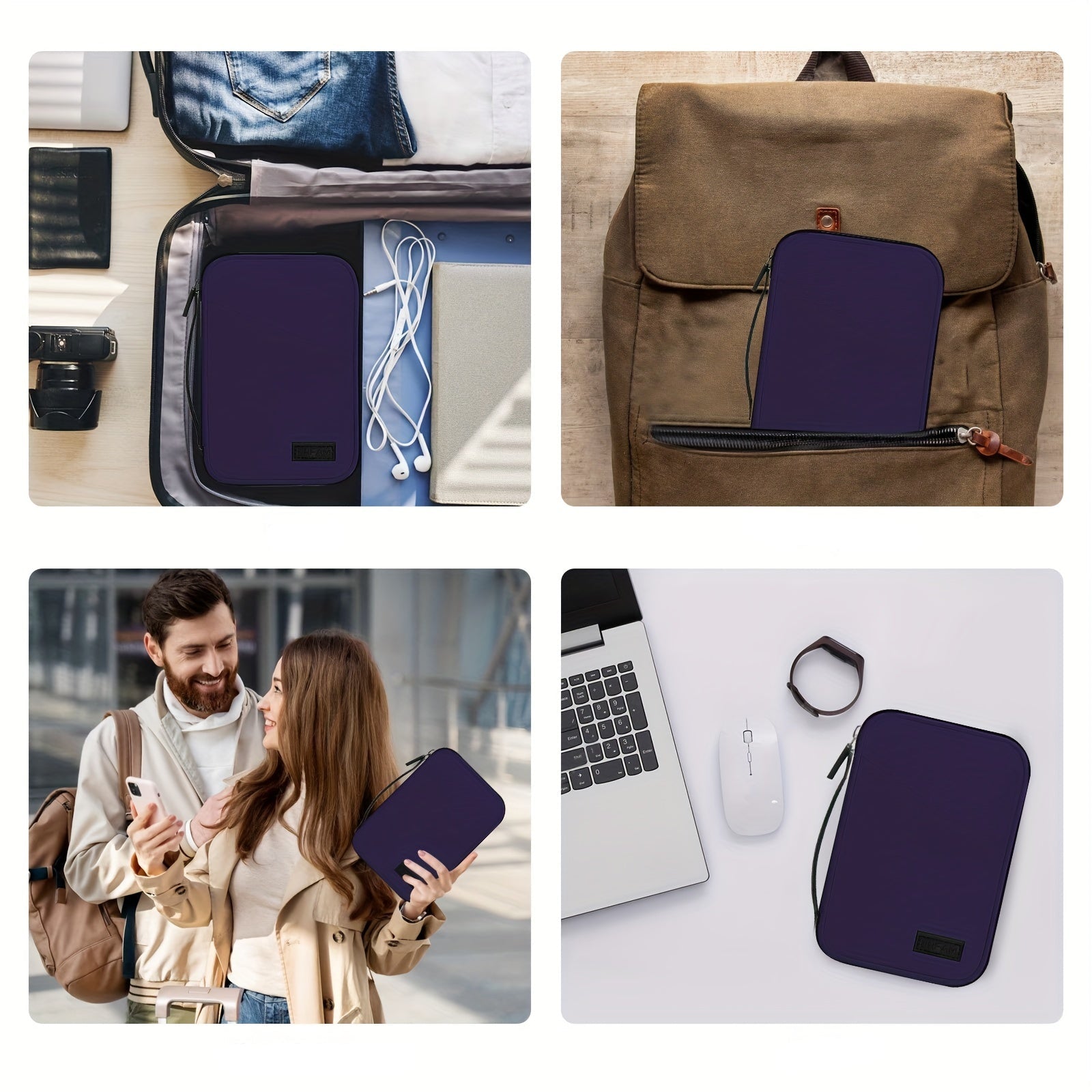 Wasserdichte Reisebrieftasche Mit Mehreren Reißverschlussfächern