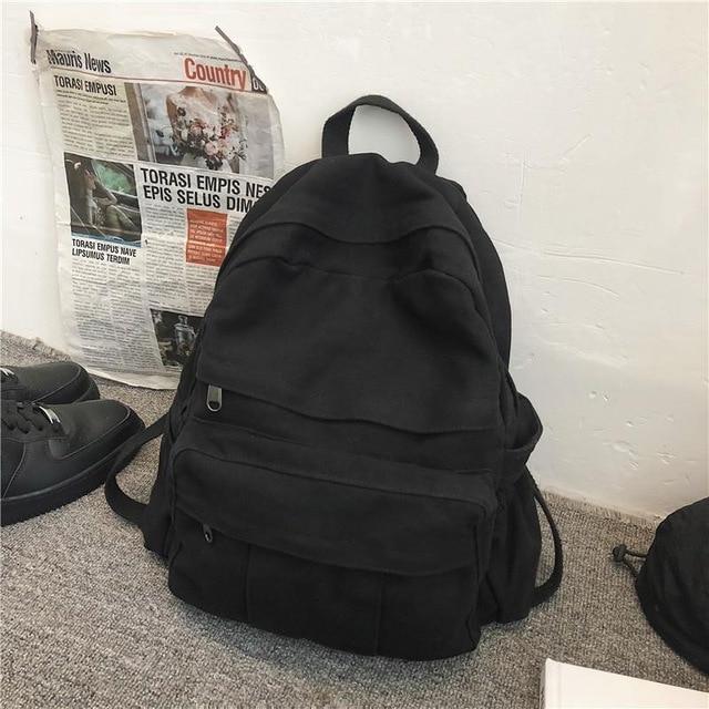 Damen Casual Reißverschluss Canvas Rucksack