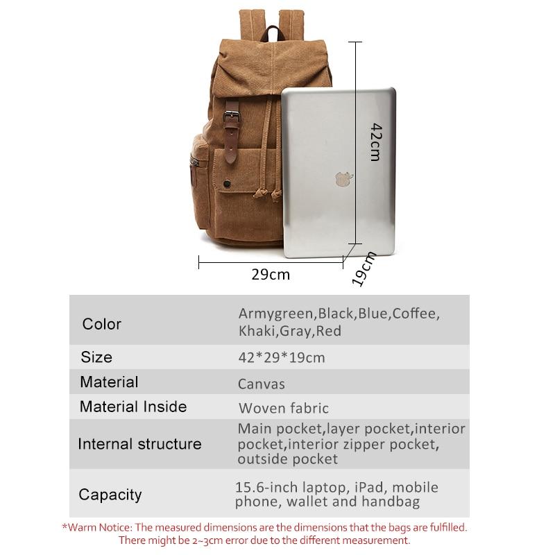 Großer Vintage-leinwand-rucksack